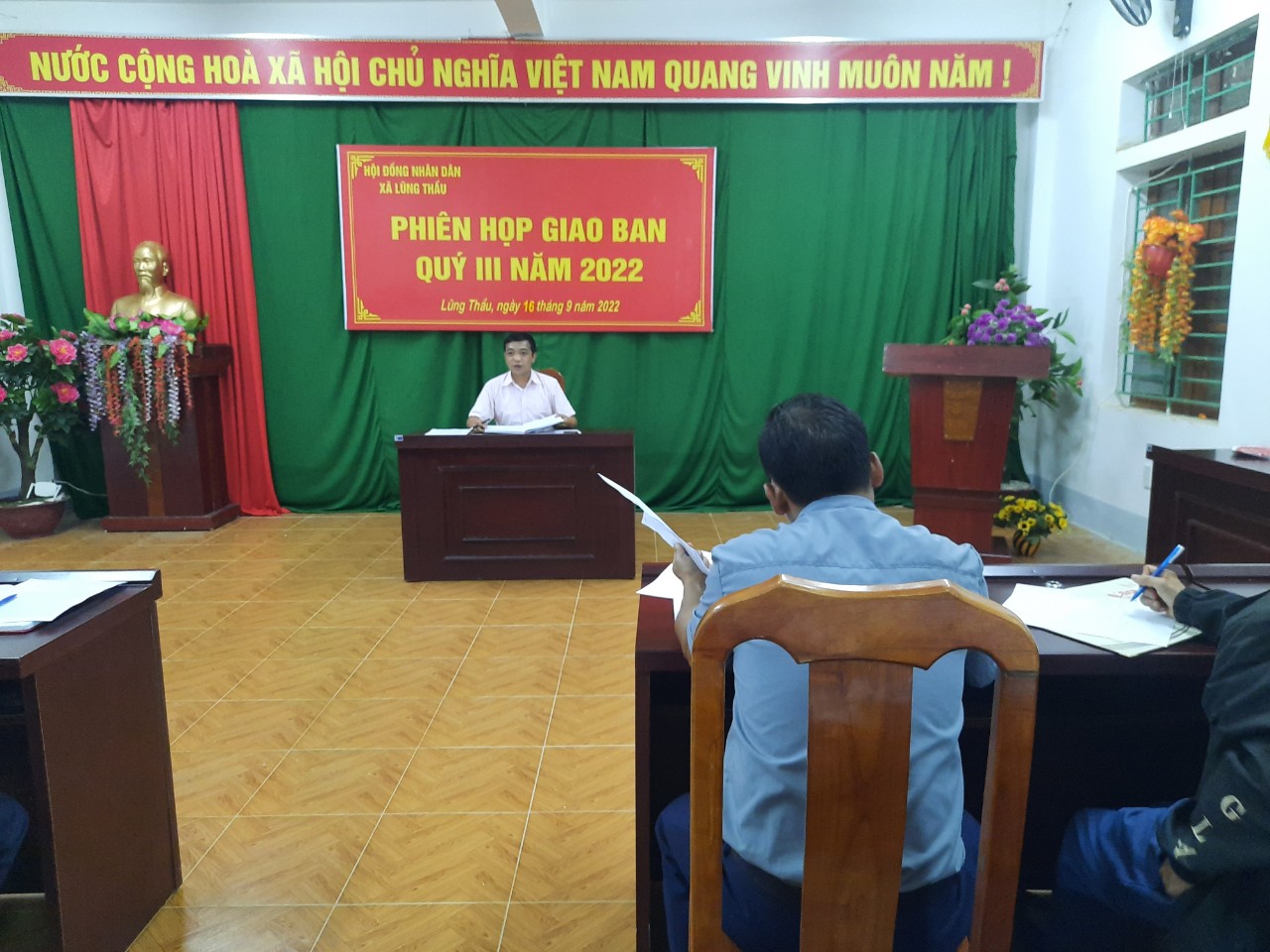 Hội đồng nhân dân xã Lũng Thầu tổ chức giao ban quý III năm 2022