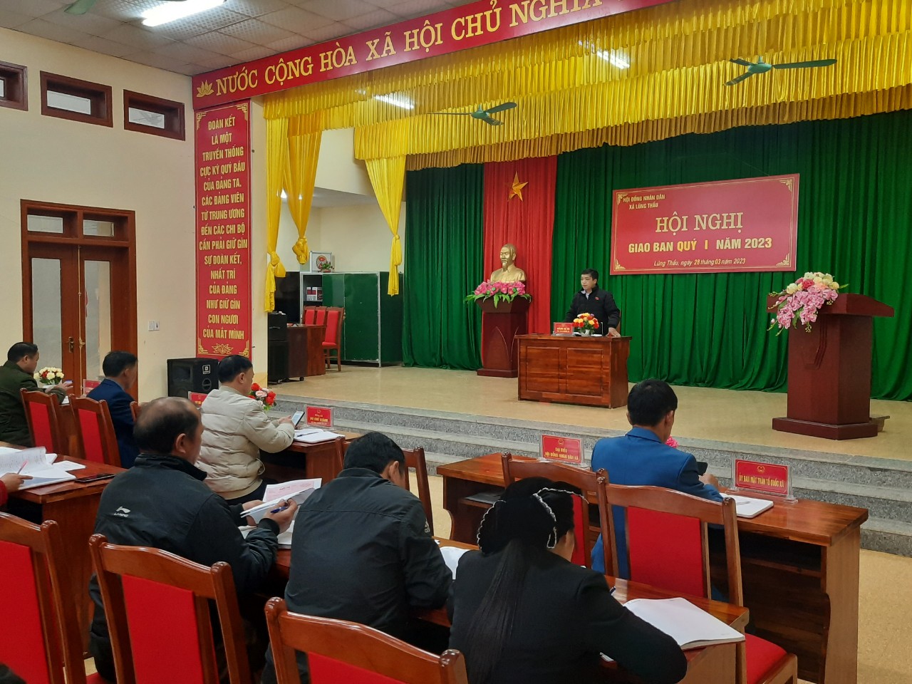 Hội đồng nhân dân xã Lũng Thầu tổ chức giao ban quý I năm 2023